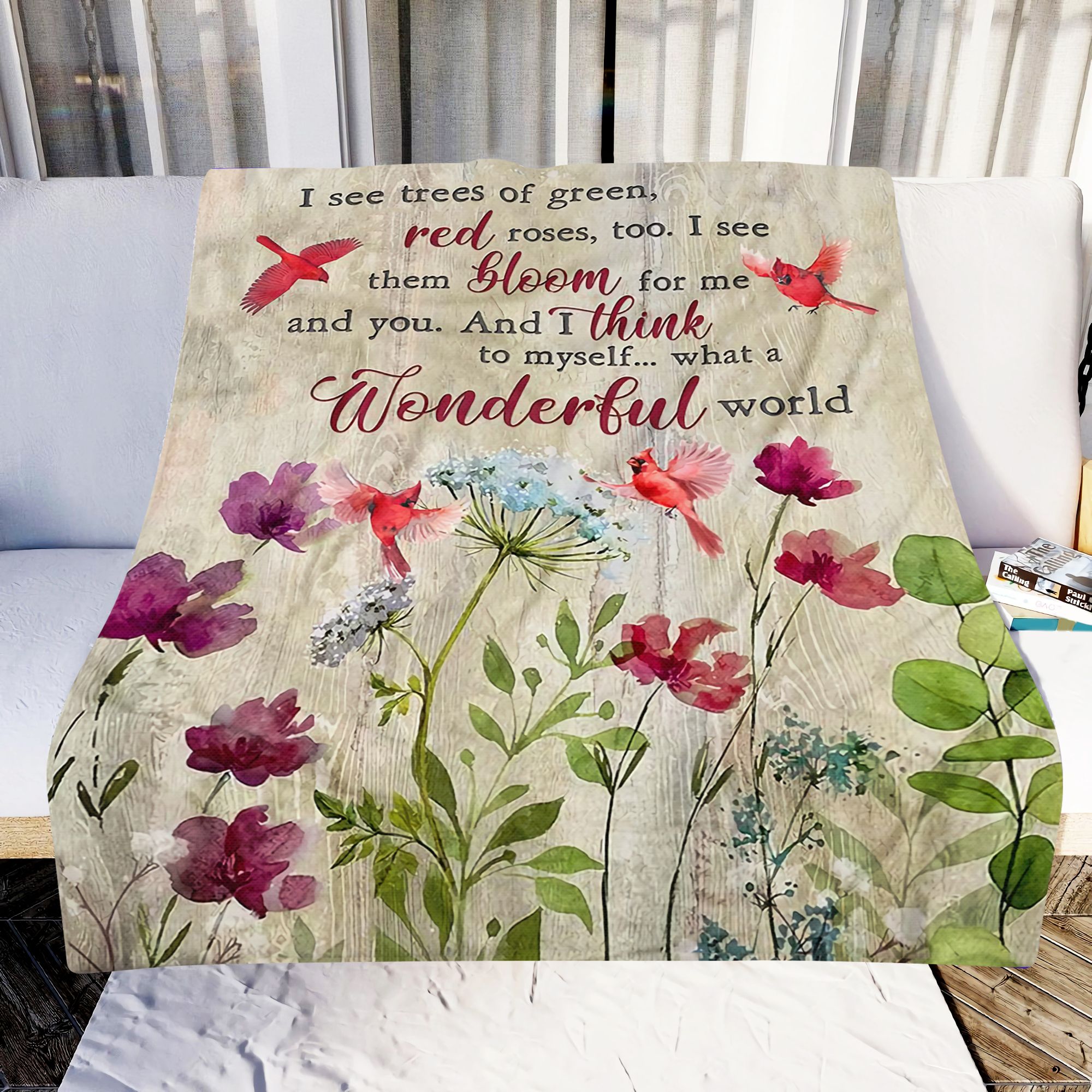 Cardinal Wonderful World Fleece Blanket