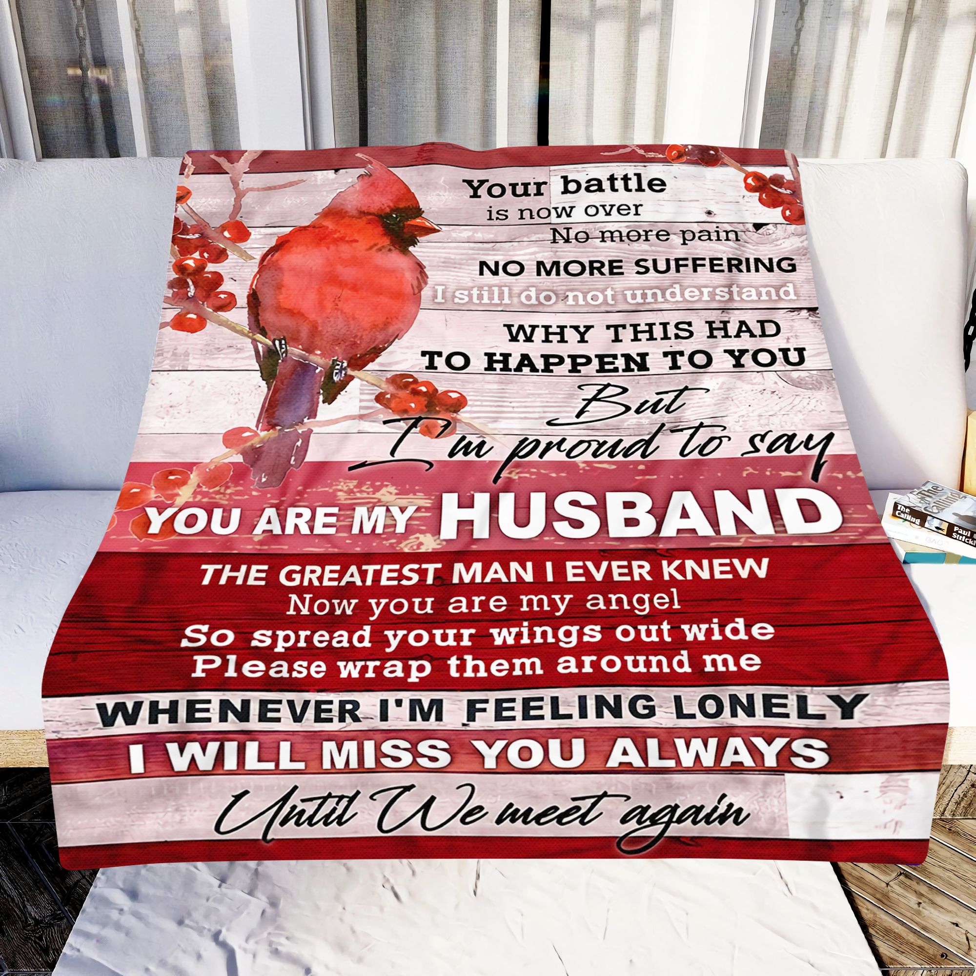 Cardinal You Are My Husband Fleece Blanket