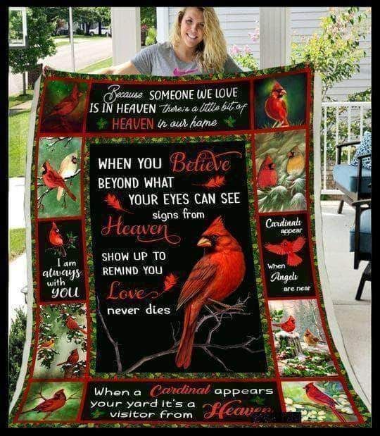 Cardinals Appear Black Sherpa Fleece Blanket