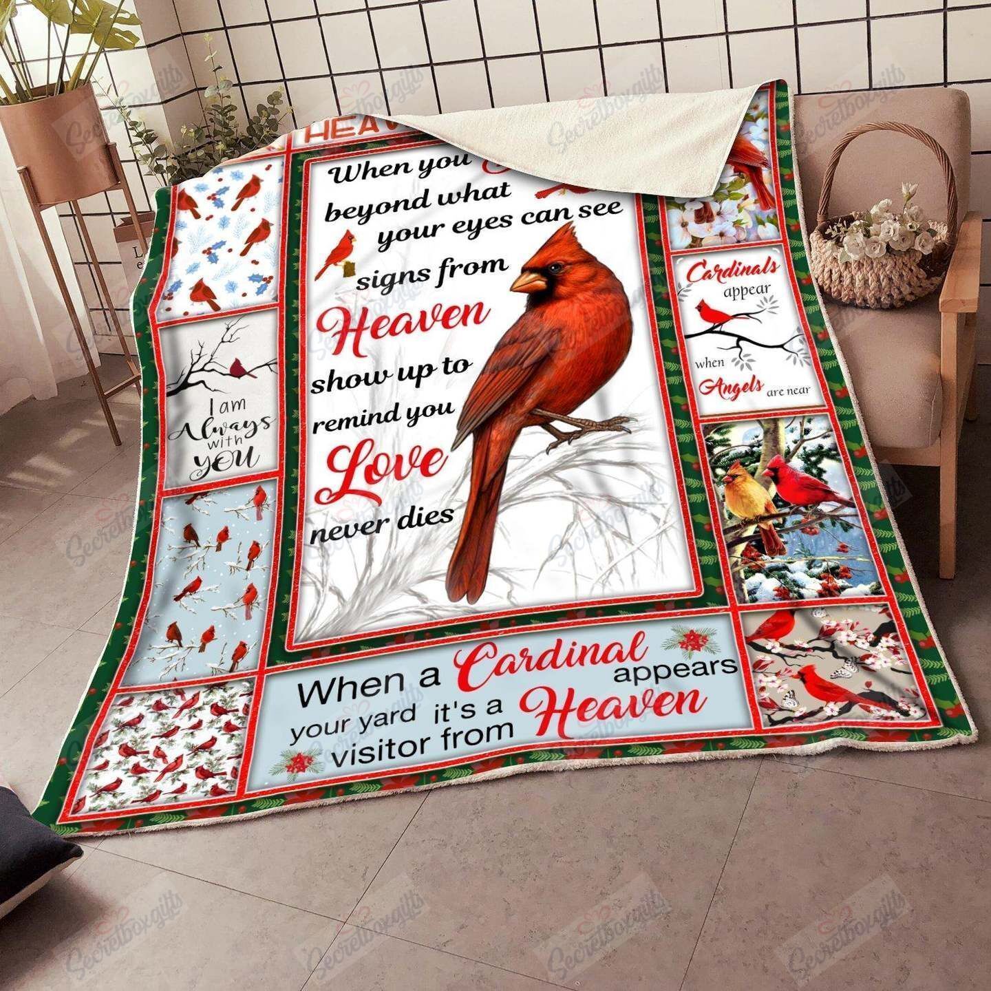 Cardinals Appear Fleece Blanket