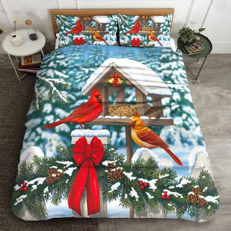 Cardinals Christmas Bedding Set