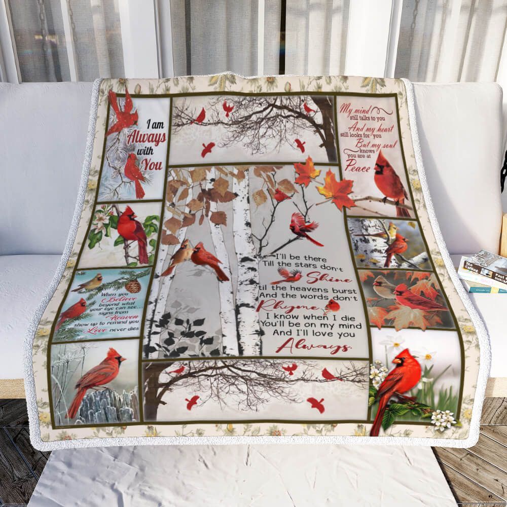 Cardinals I Will Love You Always Sherpa Fleece Blanket