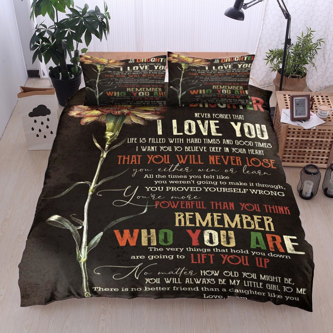 Carnation To My Daughter Love Mom Bedding Set