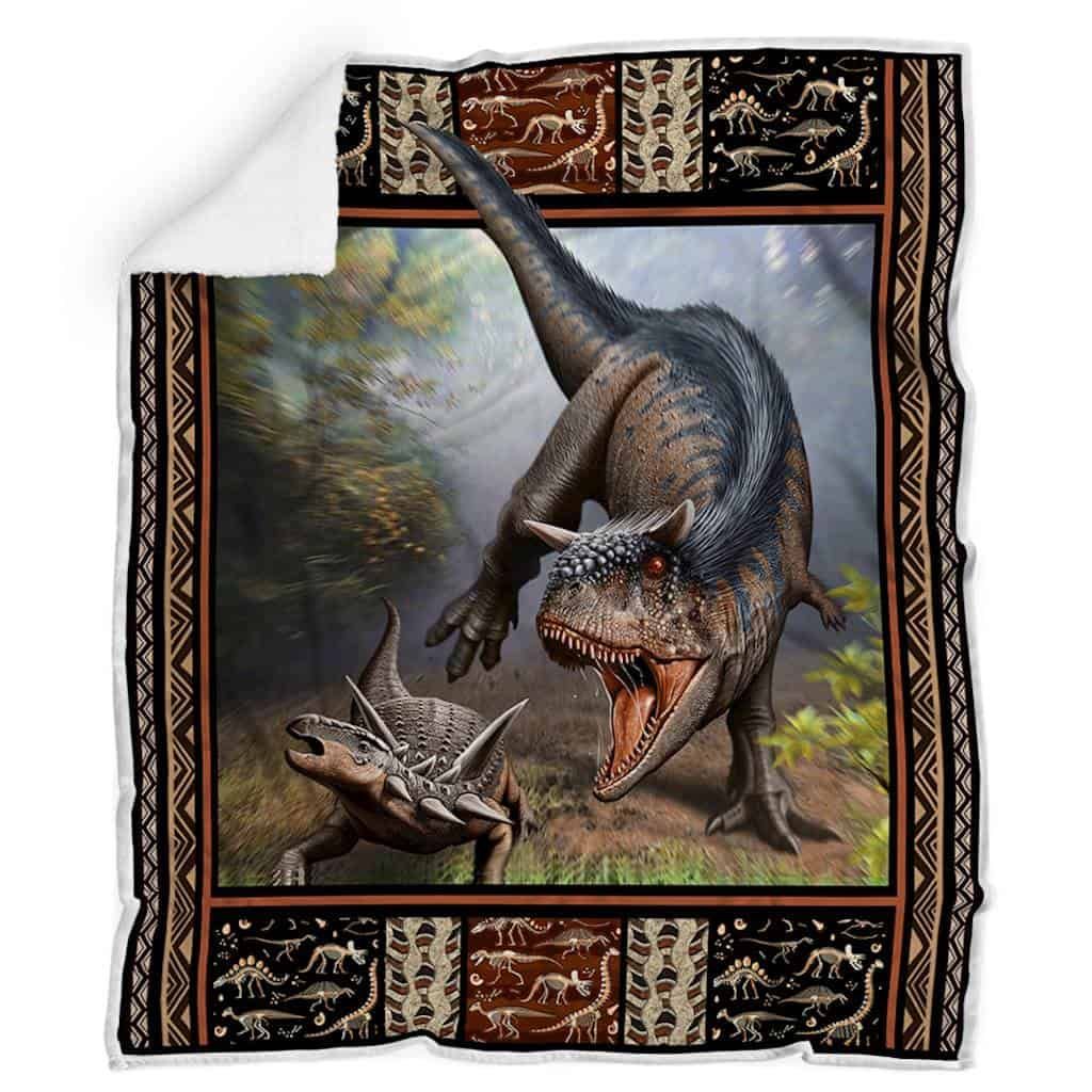 Carnotaurus Dinosaur Sherpa Fleece Blanket