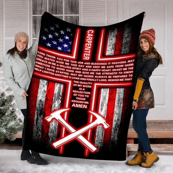 Carpenter’s Prayer Sherpa Fleece Blanket