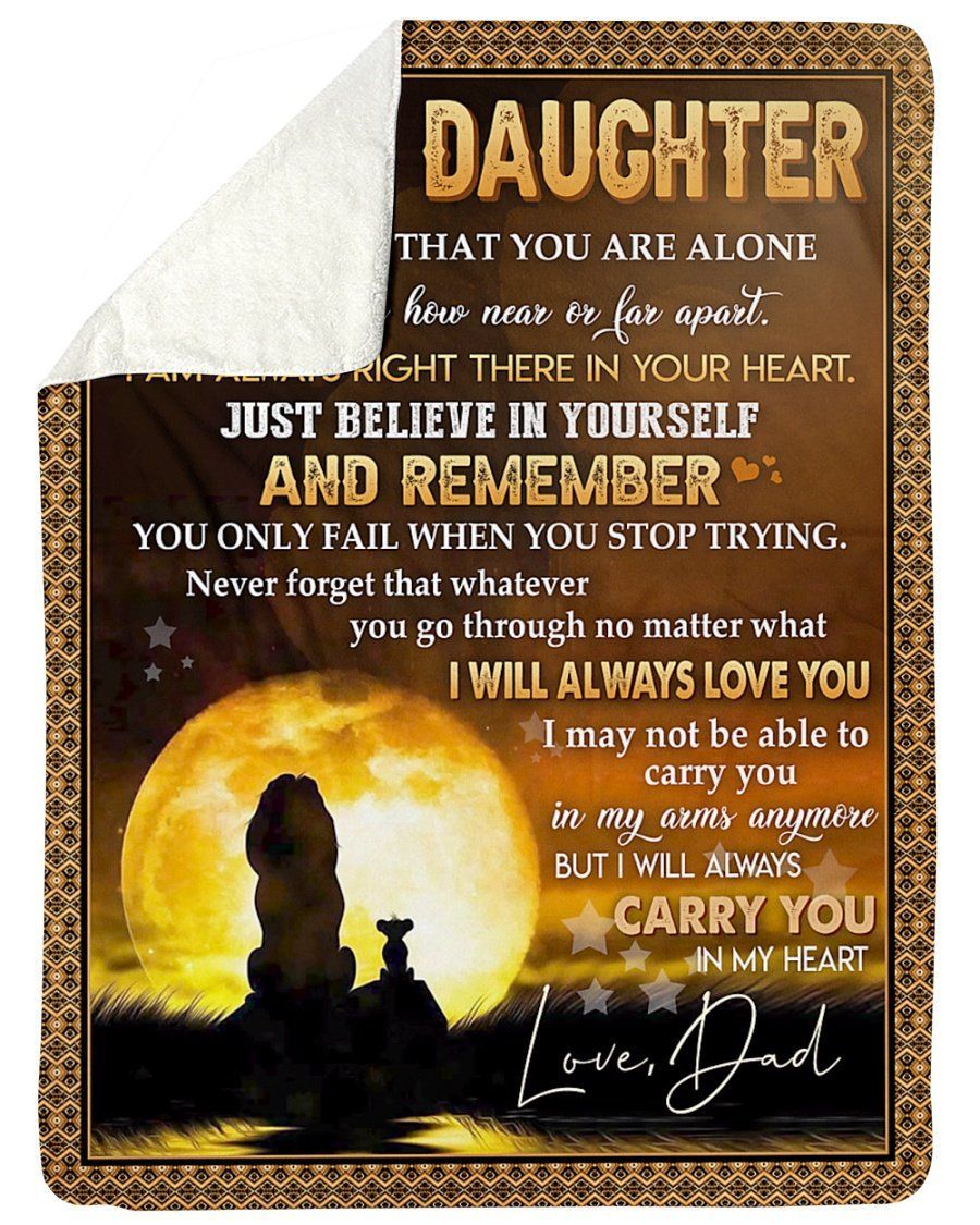 Carry You In My Heart Fleece Blanket To Daughter Sherpa Blanket