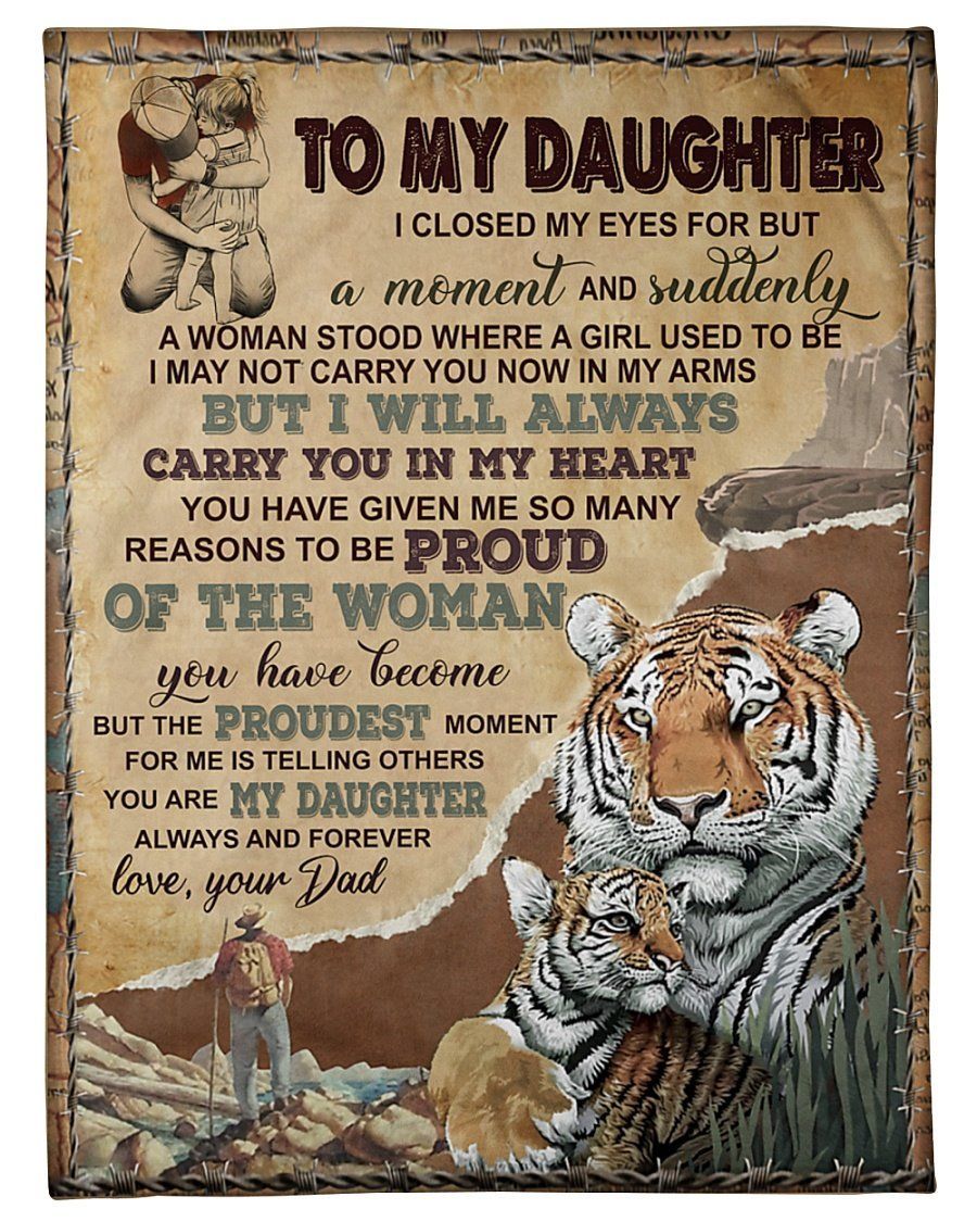 Carry You In My Heart To Daughter Fleece Blanket Fleece Blanket
