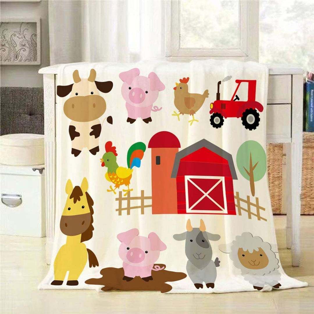 Cartoon Animals Sherpa Fleece Blanket