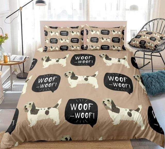 Cartoon Braque Dog Brown Bedding Set
