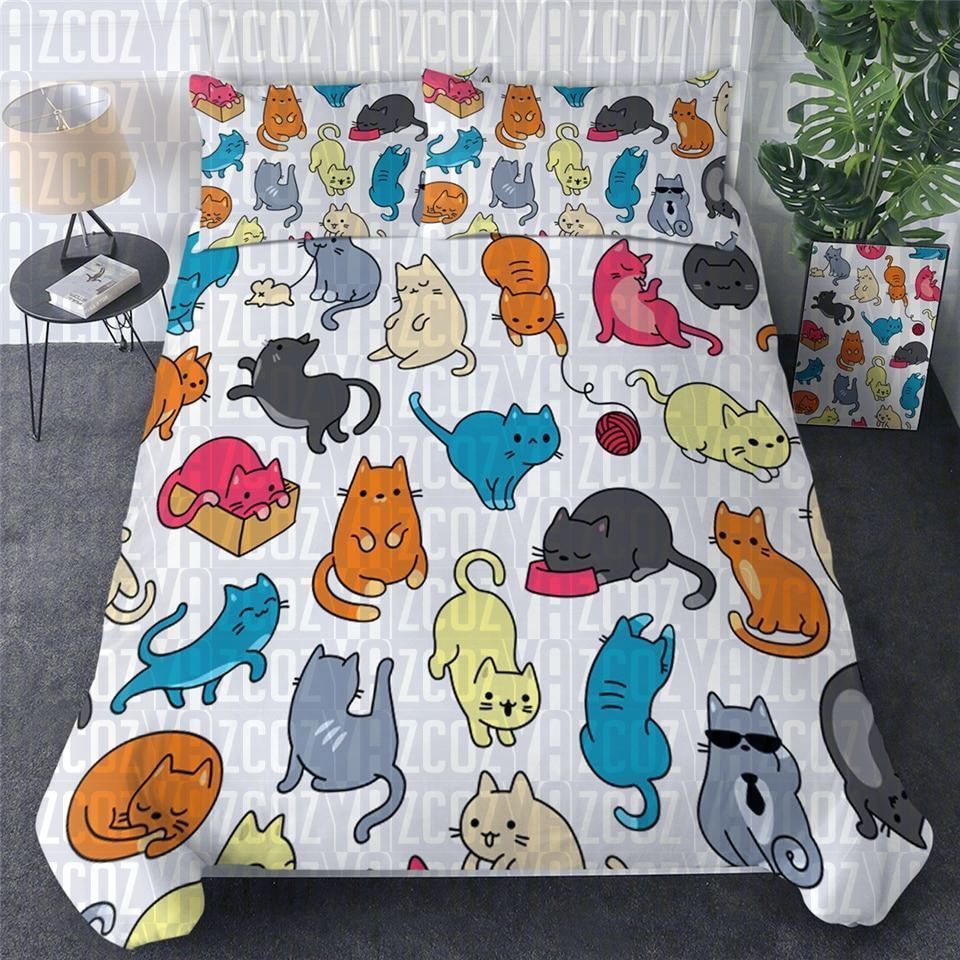 Cartoon Cats Bedding Set