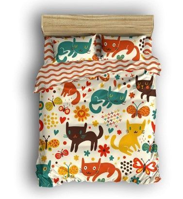 Cartoon Cats Bedding Set