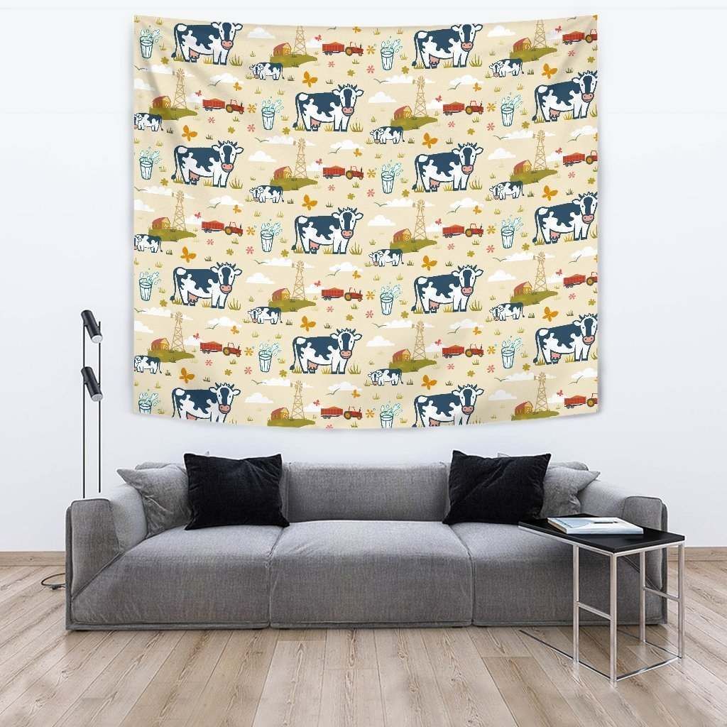 Cartoon Dairy Cow Farm CL17100047MDT Tapestry