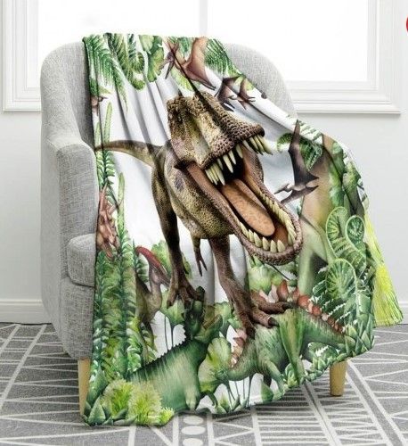 Cartoon Dinosaur Sherpa Fleece Blanket