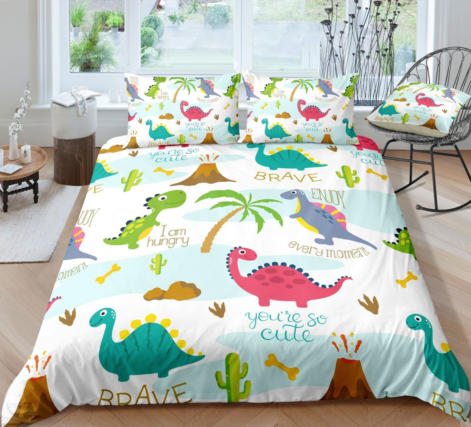 Cartoon Dinosaur You’re So Cute Bedding Set