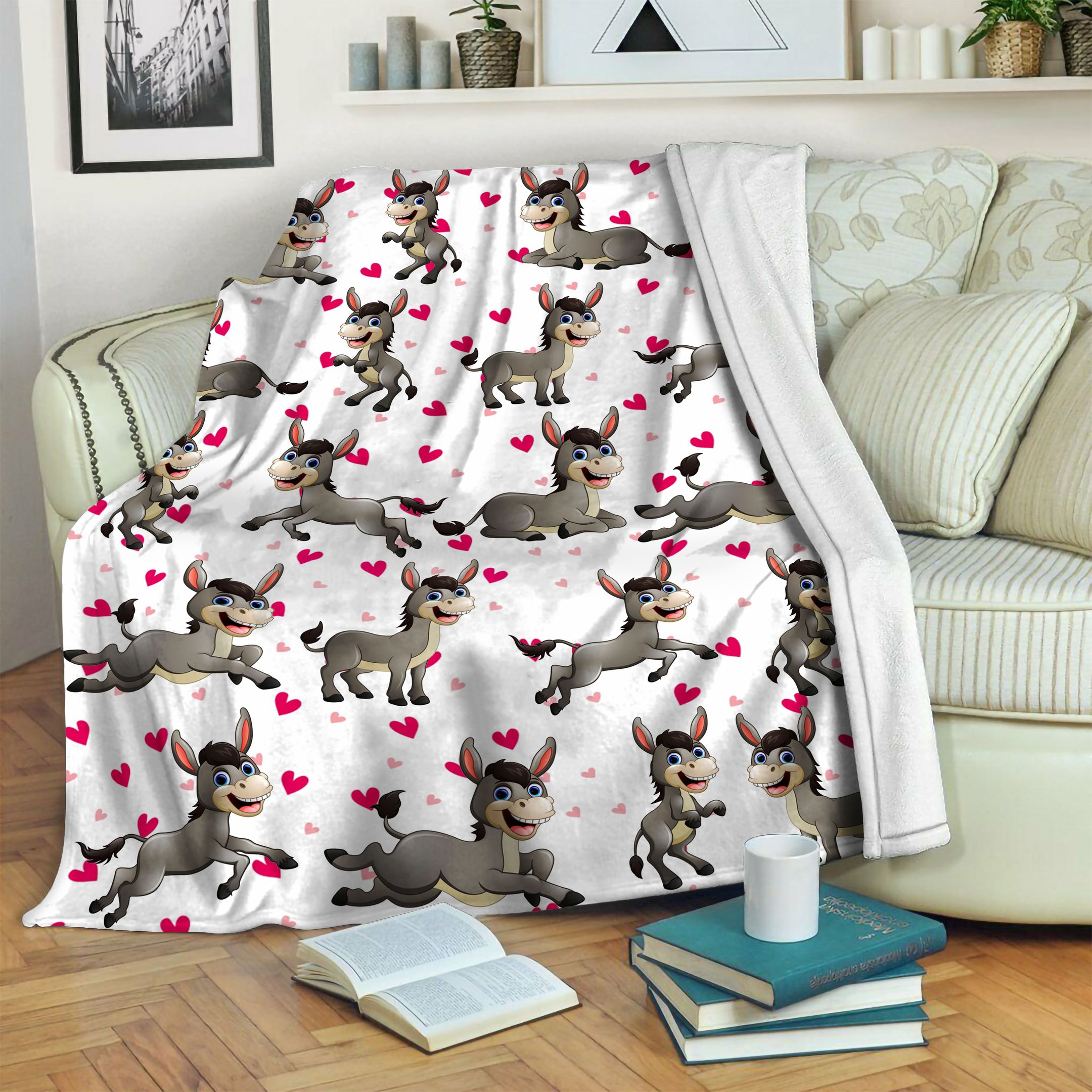 Cartoon Donkey Fleece Blanket