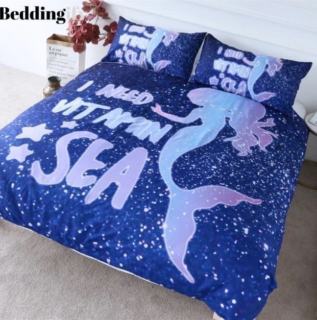 Cartoon Girls Mermaid Bedding Set