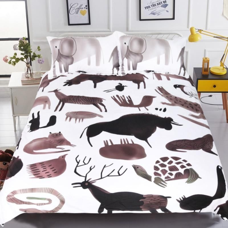 Cartoon Lover Animal World Bedding Set