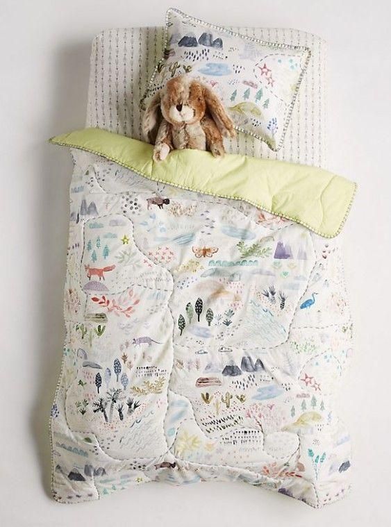 Cartoon Mountain With Animals Bedding Set