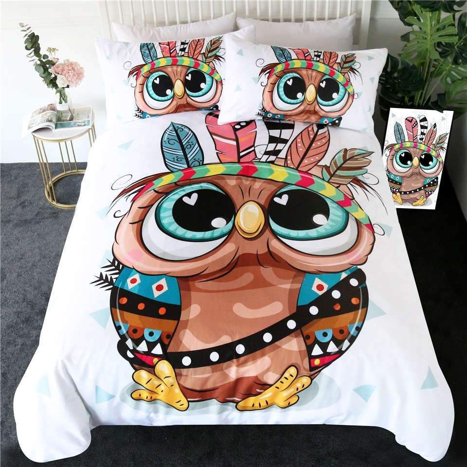 Cartoon Owl Cute Bedding Set