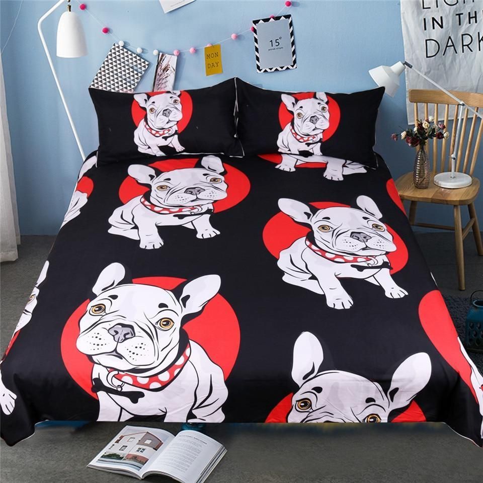 Cartoon Pug Dog Bedding Set