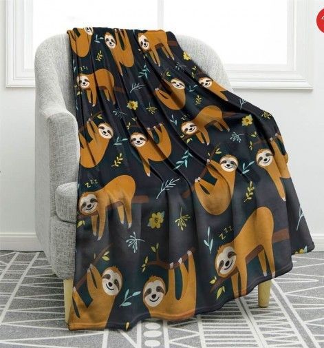 Cartoon Sloth Sherpa Fleece Blanket