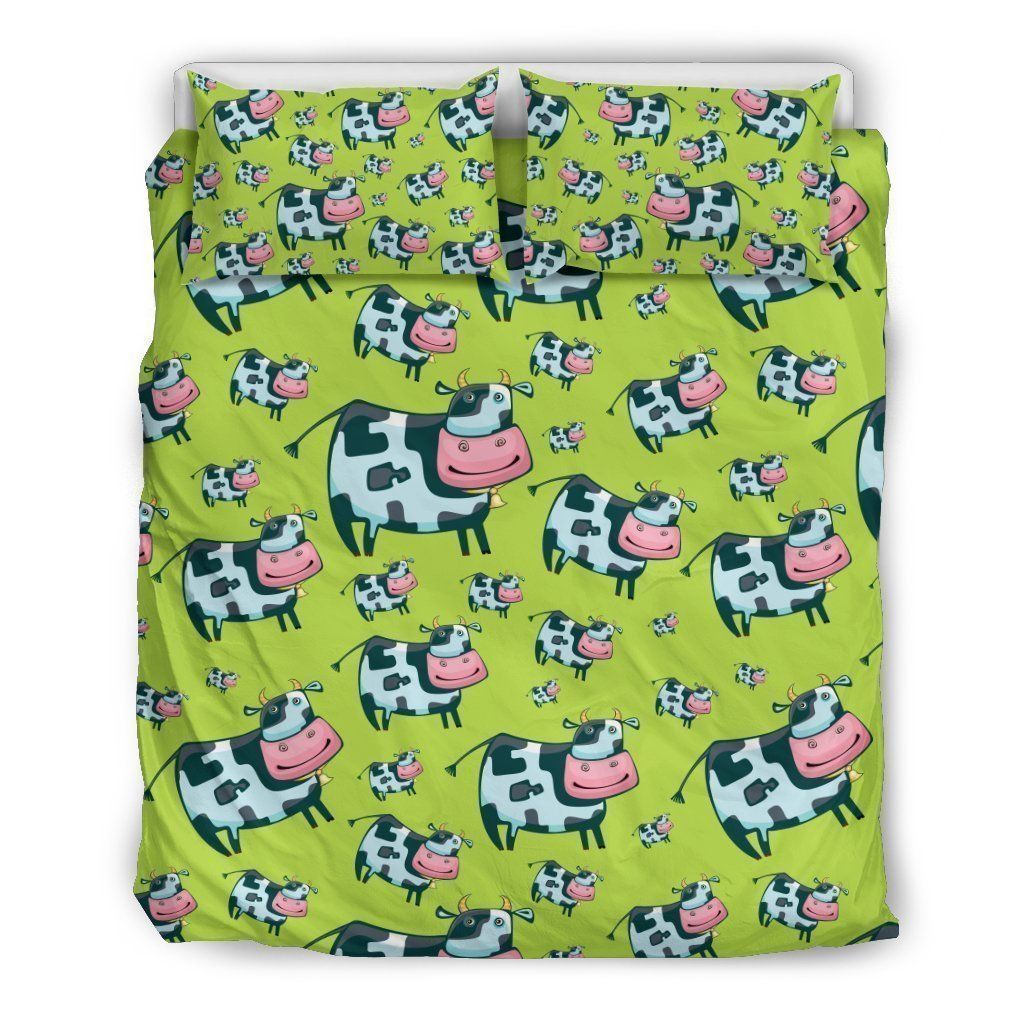 Cartoon Smiley Cow Bedding Set