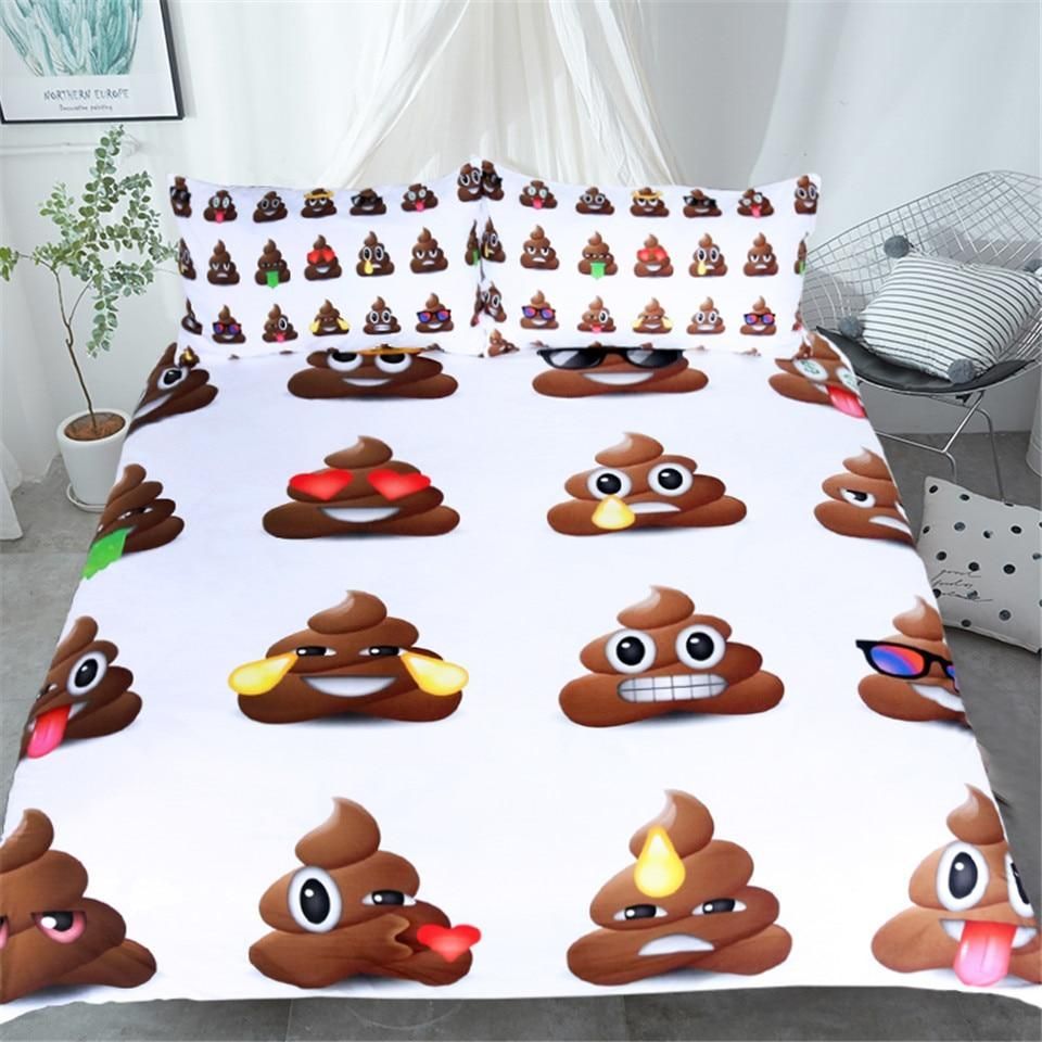 Cartoon Smiley Faces Bedding Set