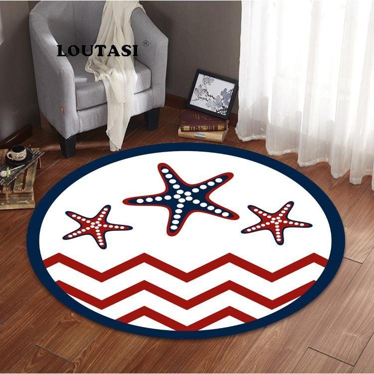 Cartoon Starfish Round Carpet