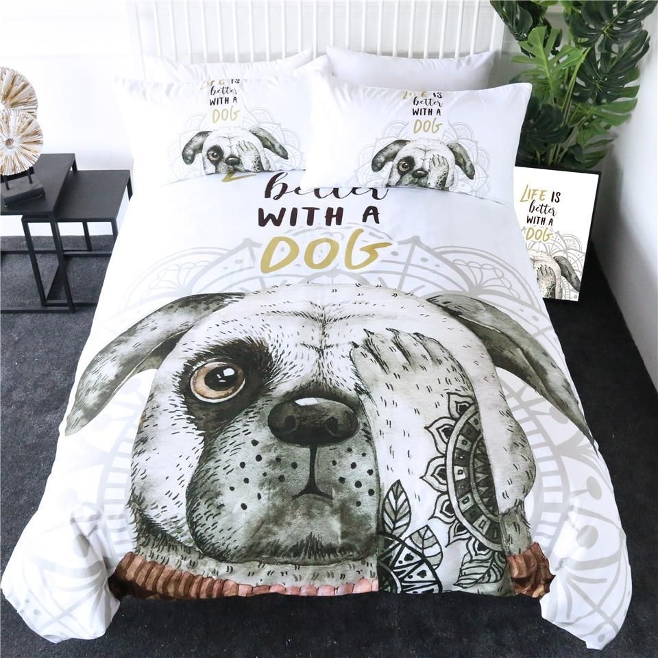 Cartoon Tattoo Dog Bedding Set