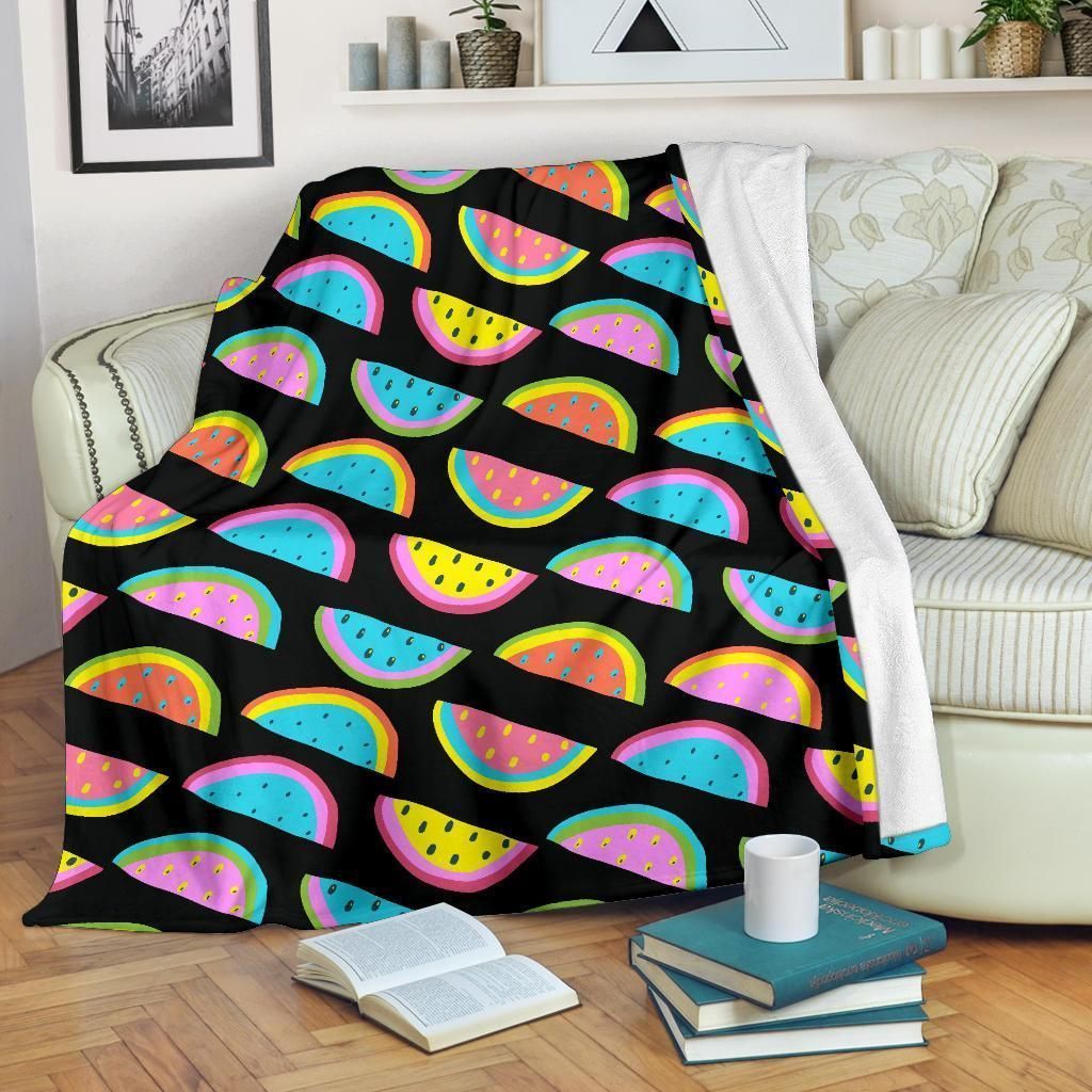 Cartoon Watermelon Pattern Print Design Fleece Blanket