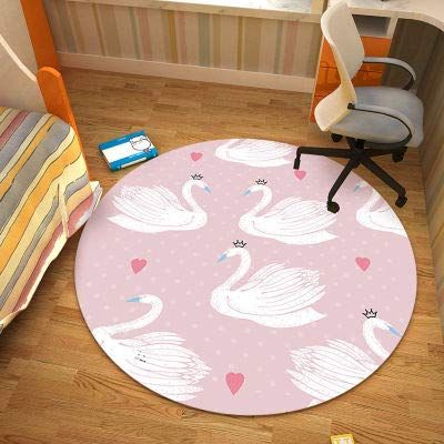 Cartoon White Swan Round Carpet