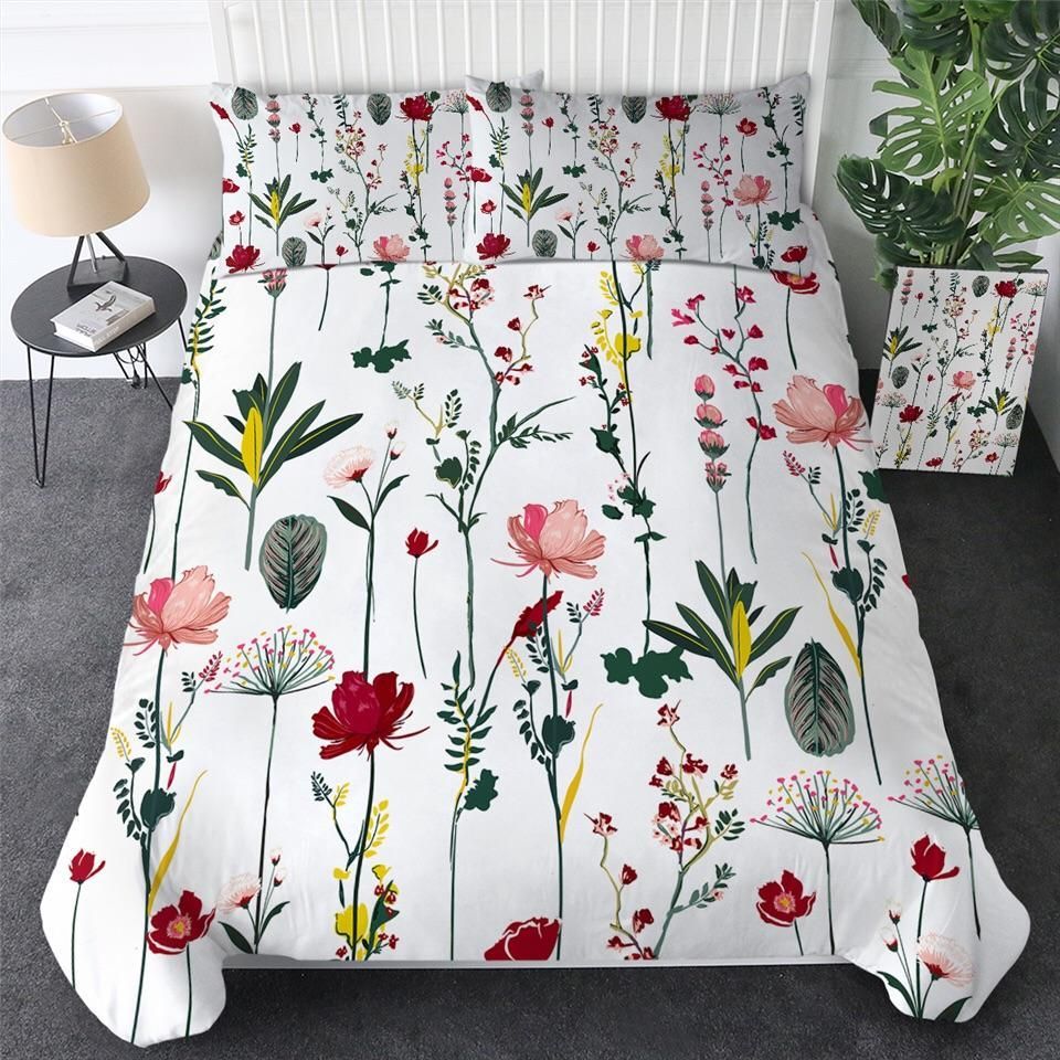 Cartoon Wild Flowers Bedding Set