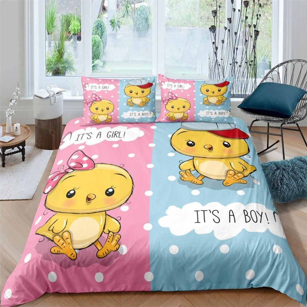 Cartooned Baby Chickens Bedding Set