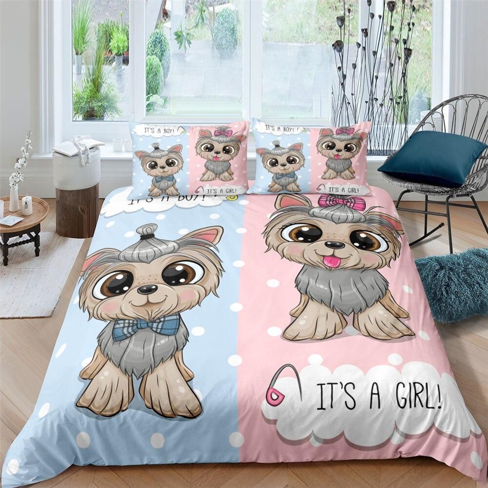 Cartooned Chihuahua It’s A Girl Bedding Set