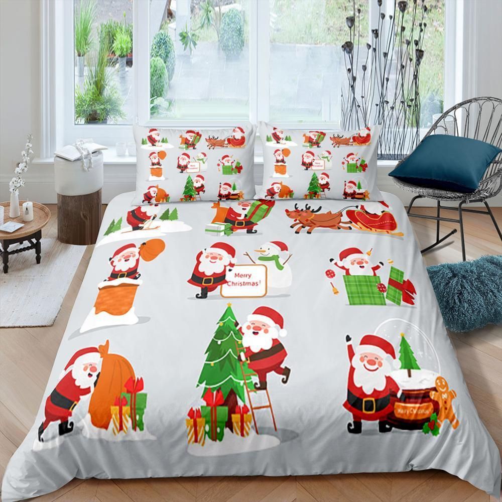 Cartooned Santa Gift Bedding Set