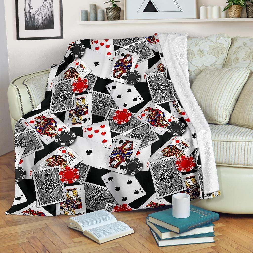 Casino Poker Sherpa Fleece Blanket