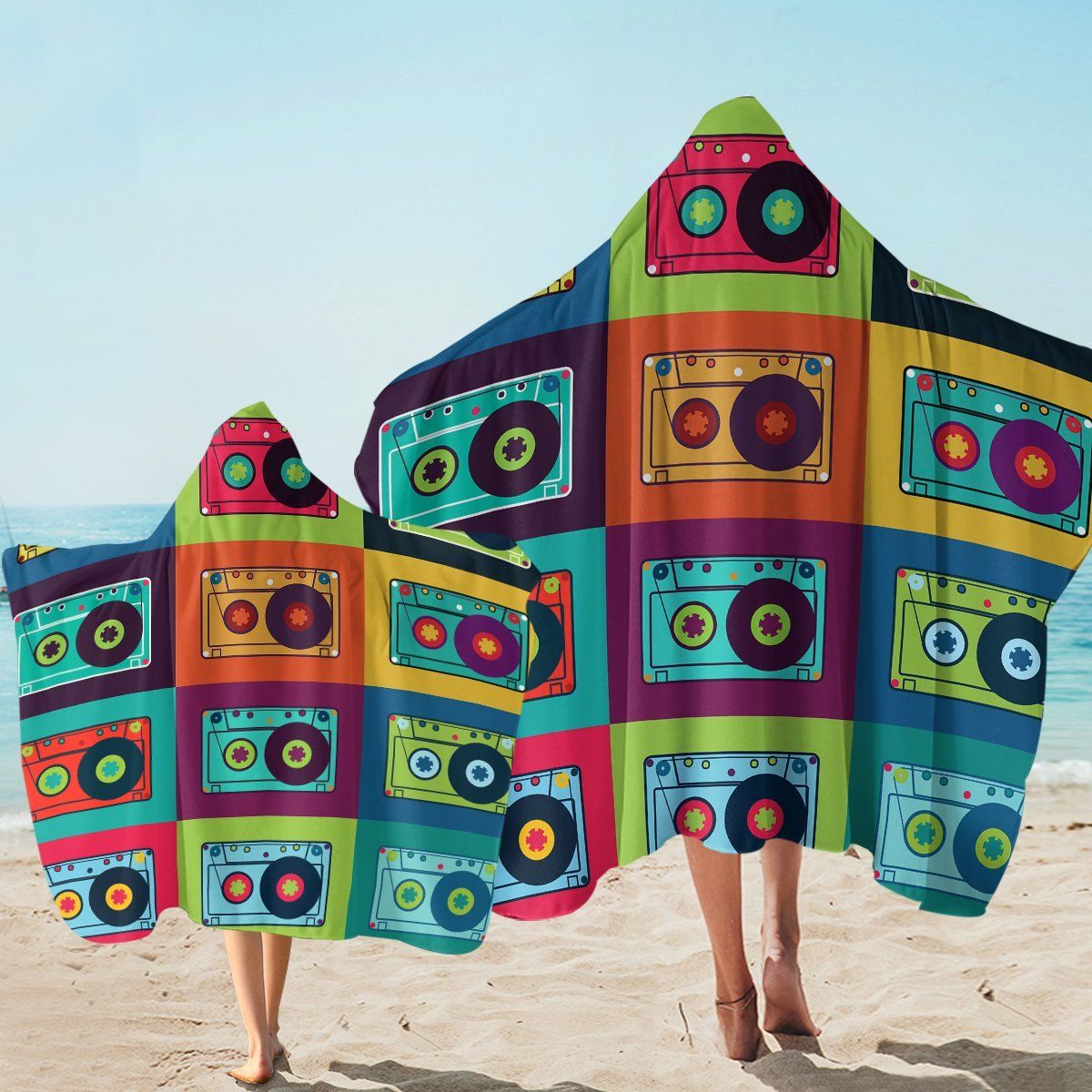 Cassette Profiles Colorblocks Printed Hooded Towel