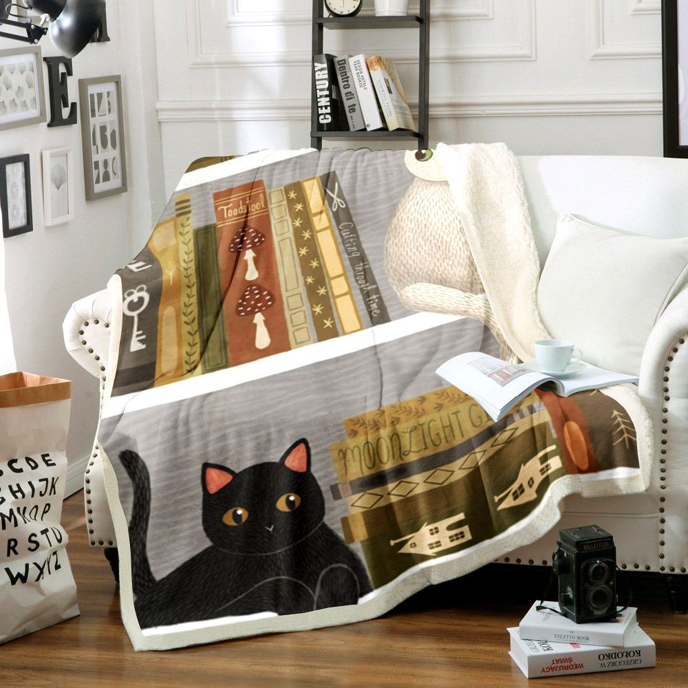 Cat Sherpa Fleece Blanket