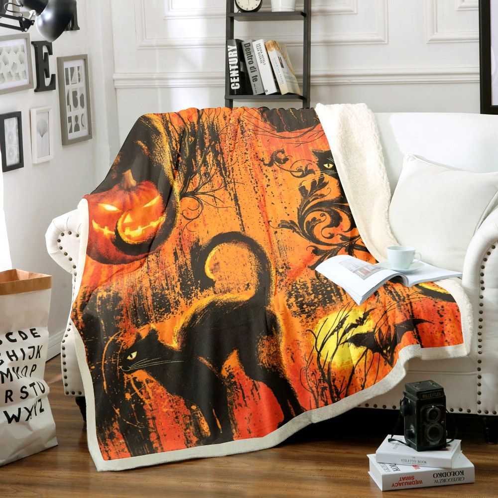 Cat Sherpa Fleece Blanket