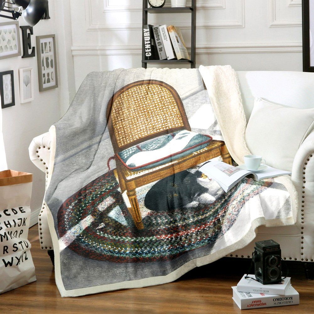 Cat Sherpa Fleece Blanket