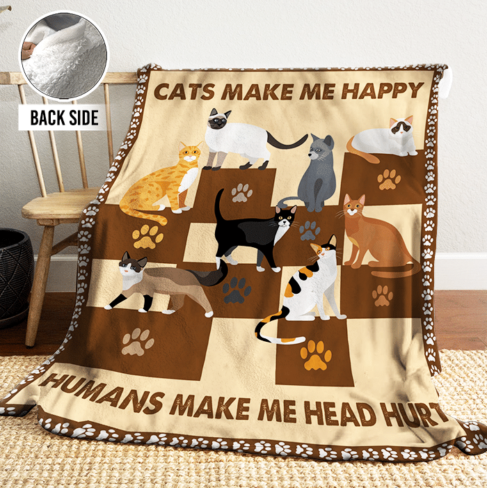 Cat Sherpa Fleece Blanket