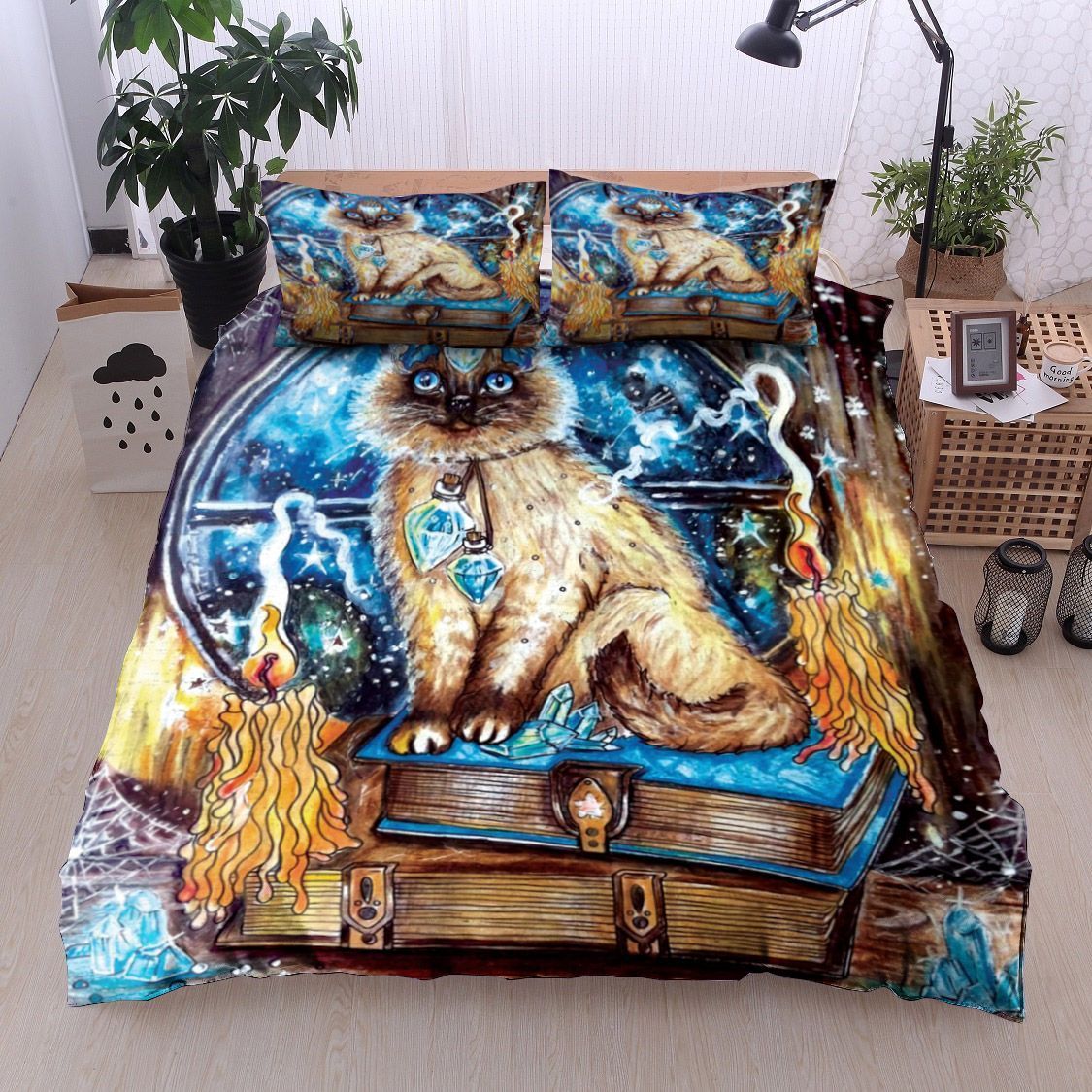 Cat And Book Bedding Set