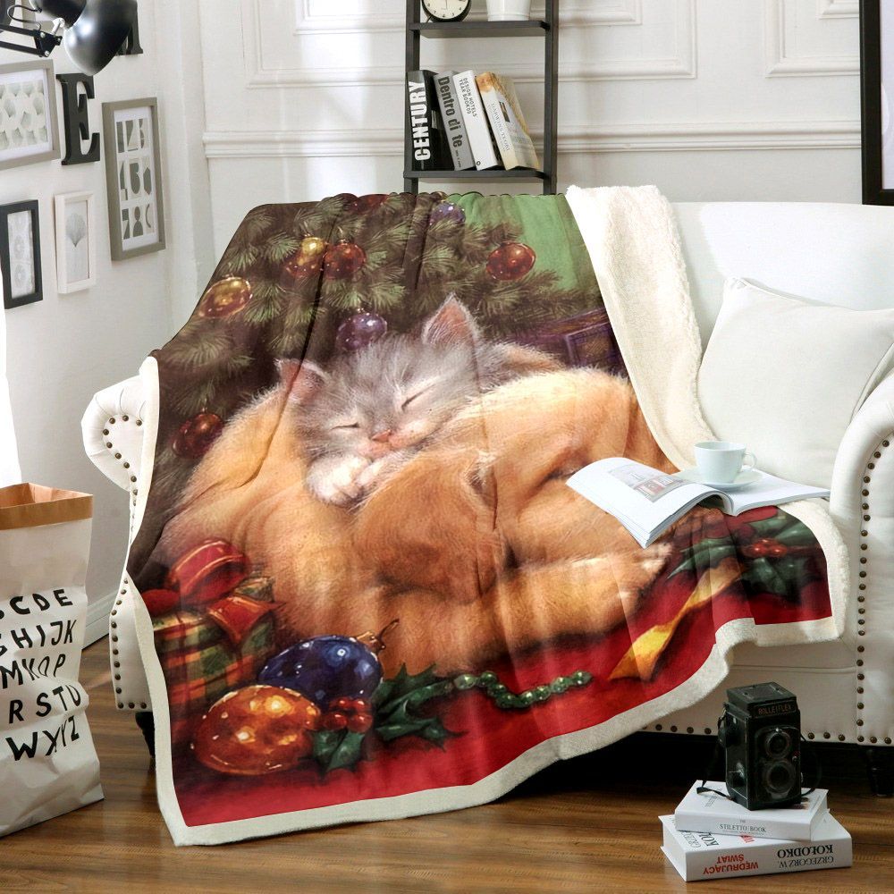 Cat And Dog Sherpa Fleece Blanket