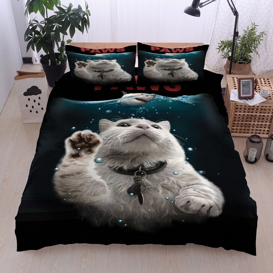 Cat And Shark Bedding Set