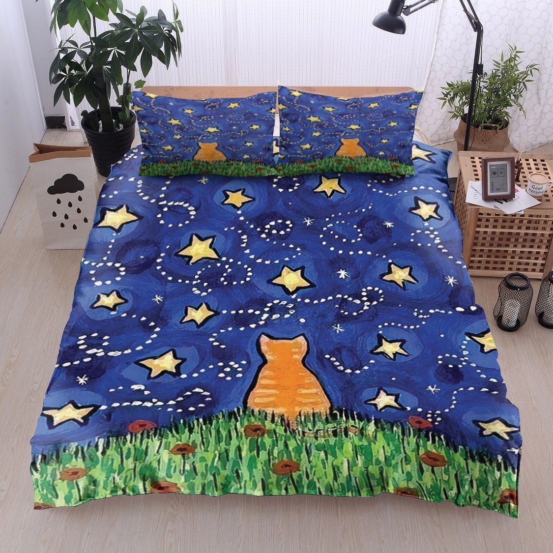 Cat And Star Bedding Set