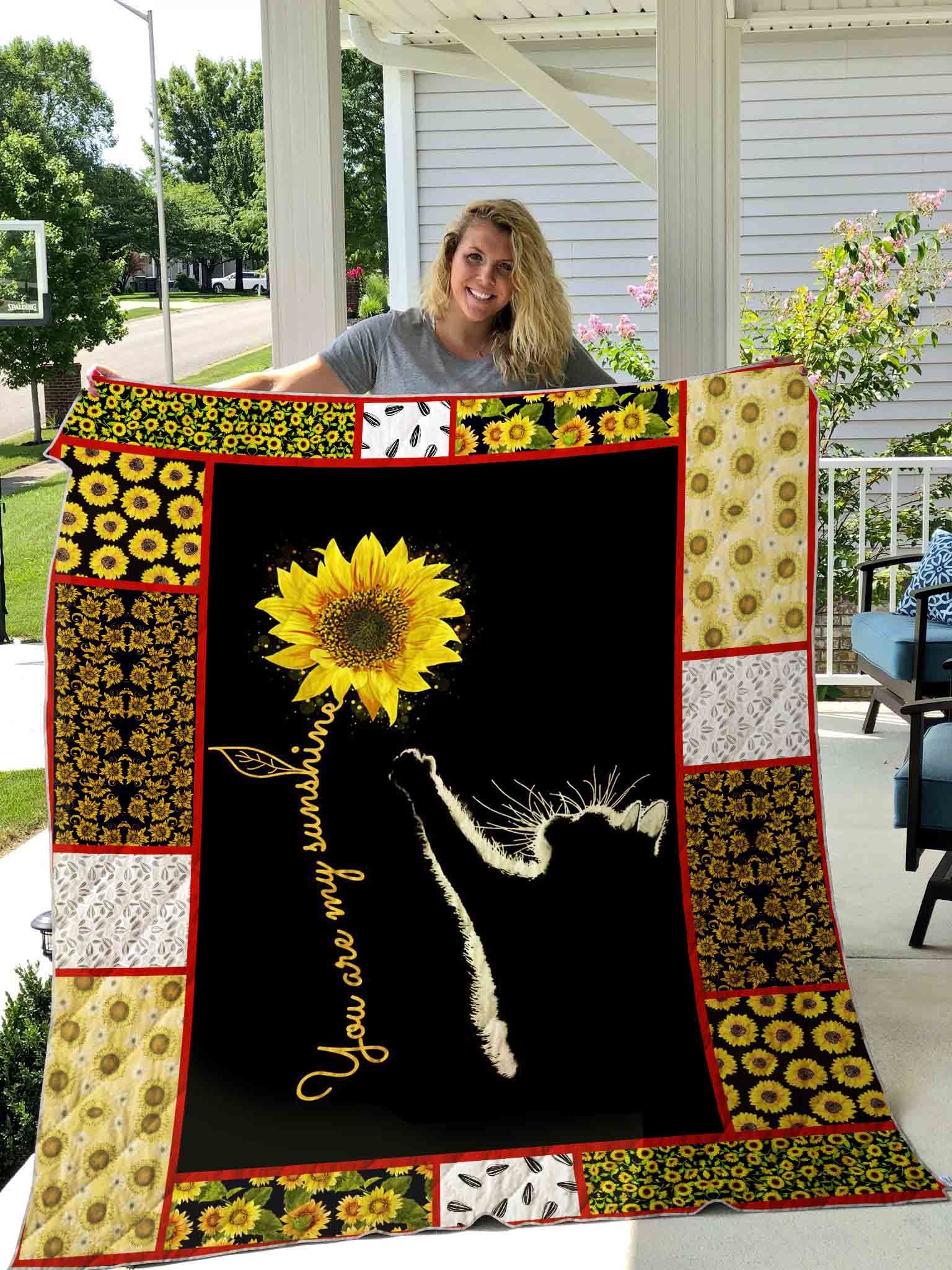 Cat And Sunflower Quilt Blanket DHC1501816VT