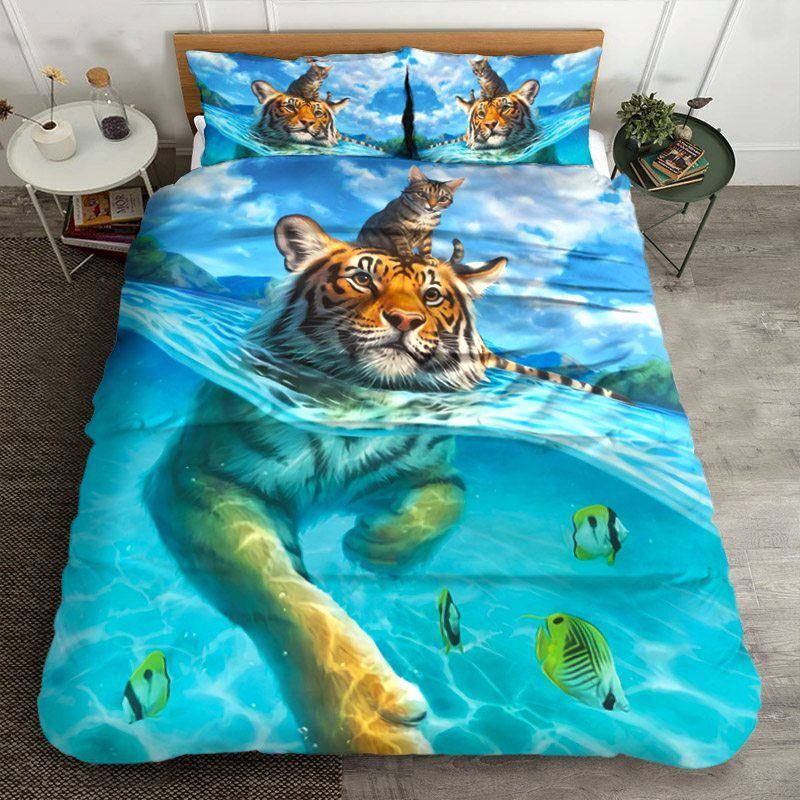 Cat And Tiger Bedding Set