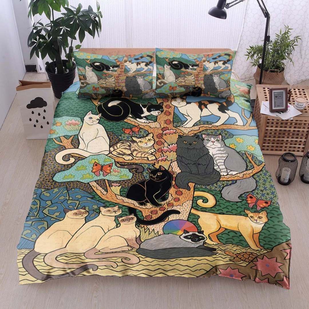 Cat And Tree Bedding Set