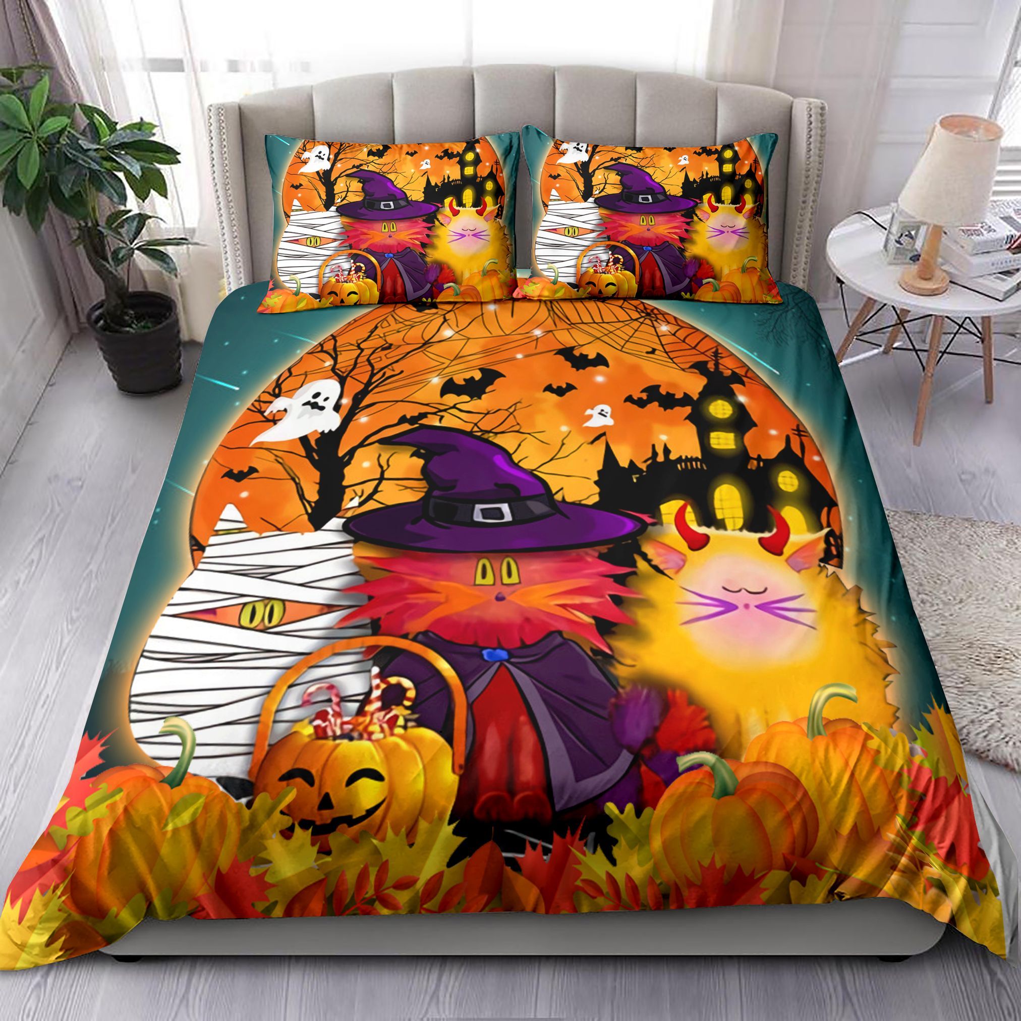 Cat Animal Halloween Bedding Set