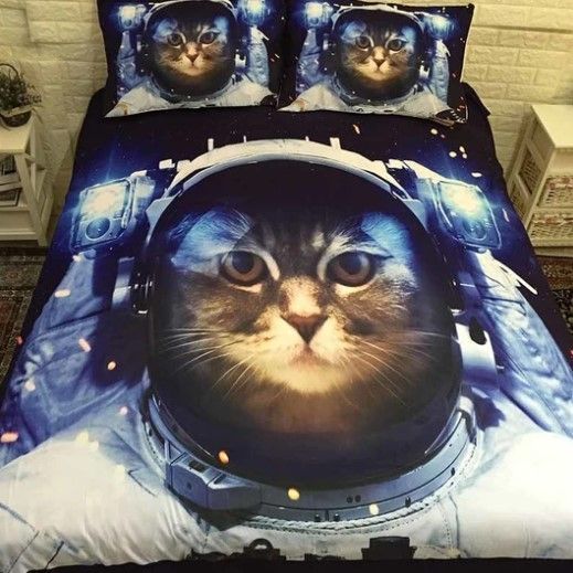 Cat Astronaut Bedding Set